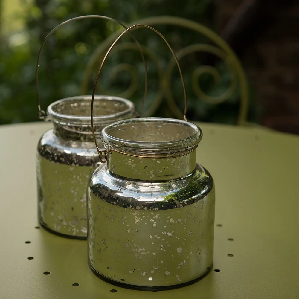 Mercury Glass Jar Lantern 3 Mercury Glass Jar Lantern - Image 3