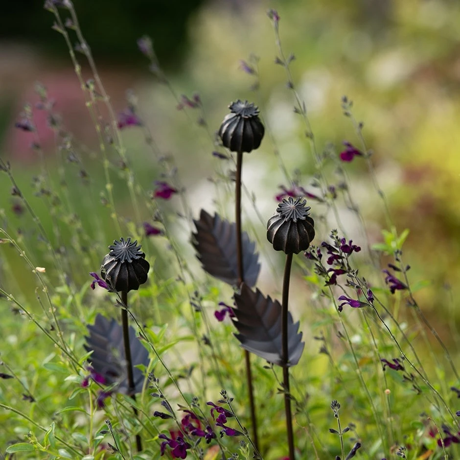 Poppy Seed Head Stake - Small Seed Head 1 Poppy Seed Head Stake - Small Seed Head