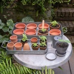 Terracotta Grow Pots - Set Of 10 With Tray 16 Terracotta Grow Pots - Set Of 10 With Tray -Plant Verdant Sales pr2000029288 card8 lg