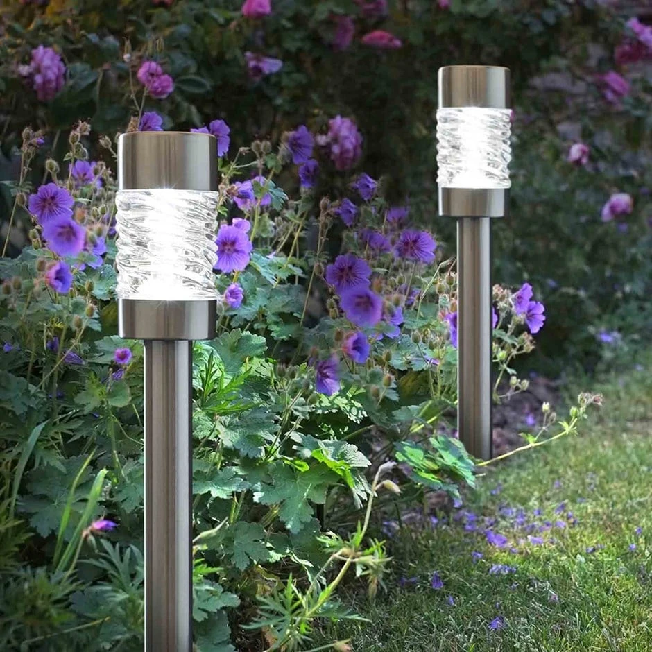Martello Stainless Steel Solar Stake Lights - Set Of 4 1 Martello Stainless Steel Solar Stake Lights - Set Of 4