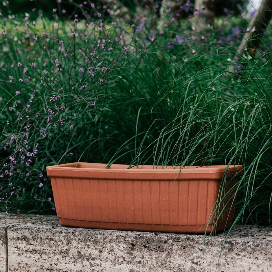 Ribbed Italian Terracotta Trough 1 Ribbed Italian Terracotta Trough