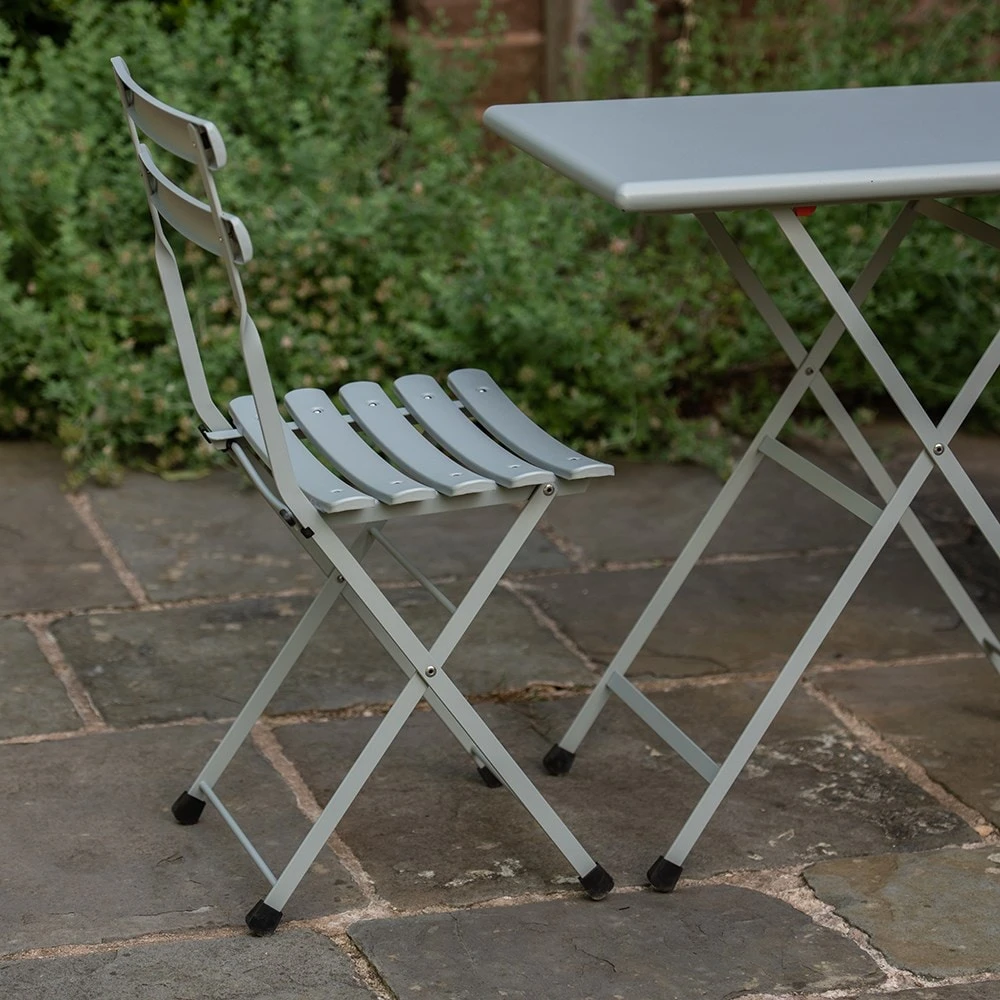 Rome Folding Bistro Set - Cloud Grey 2 Rome Folding Bistro Set - Cloud Grey - Image 2