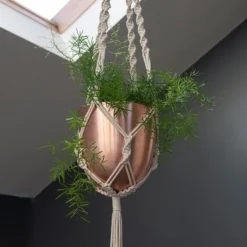 Macrame Hanger With Brushed Copper Pot -Plant Verdant Sales pr2000038572 card3 lg
