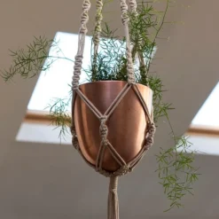 Macrame Hanger With Brushed Copper Pot -Plant Verdant Sales pr2000038572 card4 lg