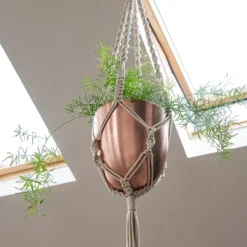 Macrame Hanger With Brushed Copper Pot -Plant Verdant Sales pr2000038572 card5 lg