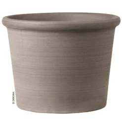 Italian Terracotta Cylinder Pot - Grey