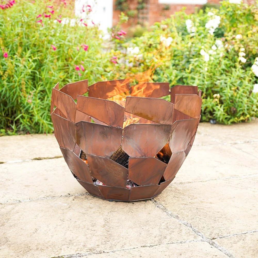 Outdoor Metal Industrial Fire Bowl Rust 2 Outdoor Metal Industrial Fire Bowl Rust - Image 2