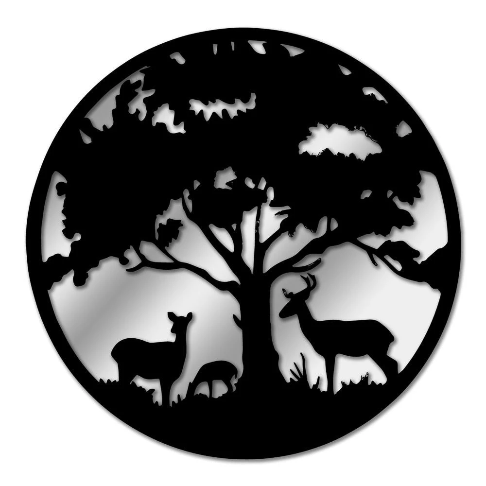 Black Metal Round Garden Mirror 2 Black Metal Round Garden Mirror - Image 2