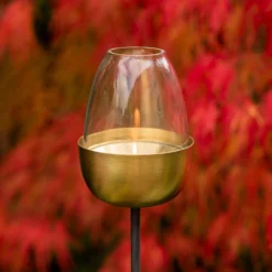 Tulip Stake Tealight Holder (adjustable Height) - Brushed Brass -Plant Verdant Sales pr2000041729 card5 lg