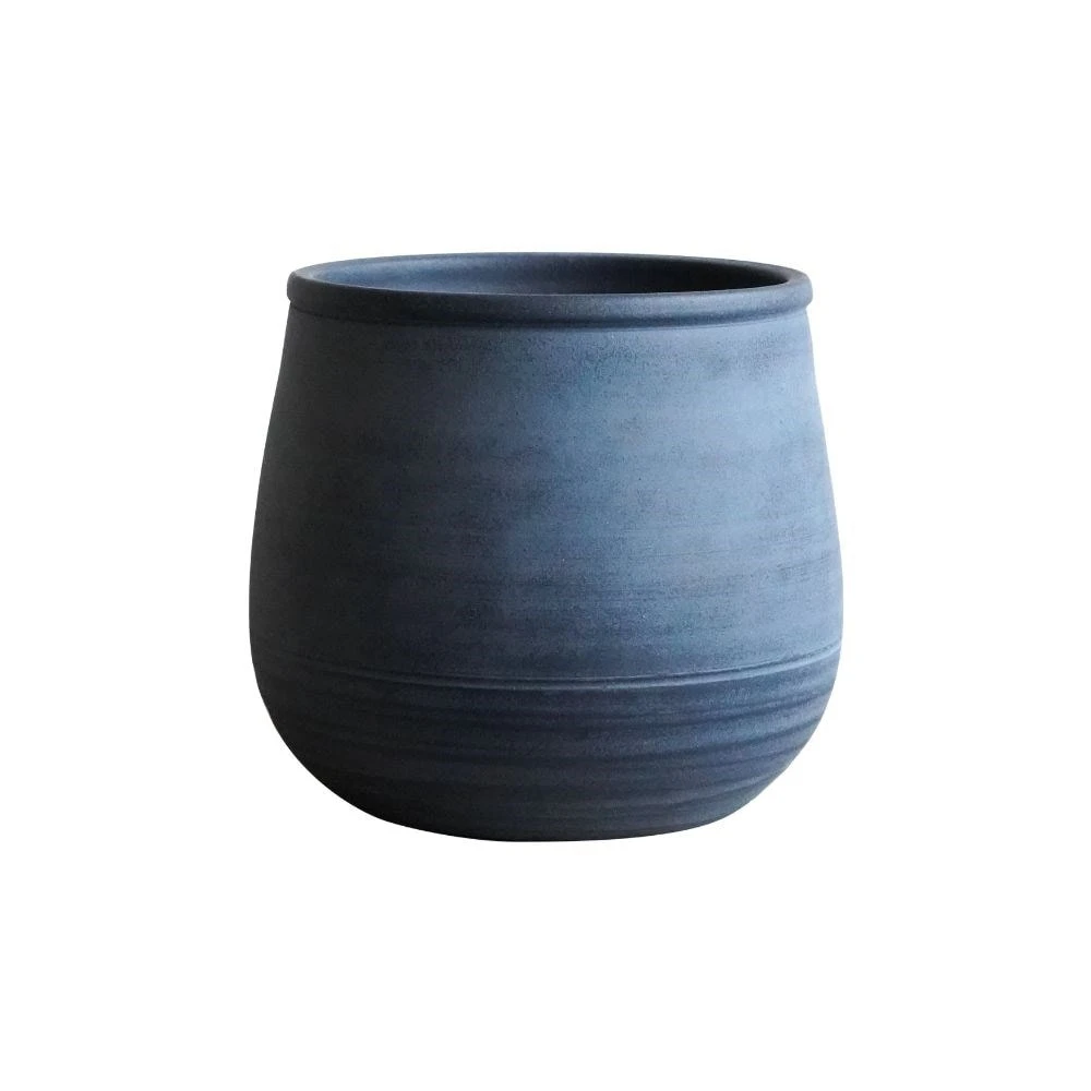 Handthrown Terracotta Plant Pot - Blue 2 Handthrown Terracotta Plant Pot - Blue - Image 2