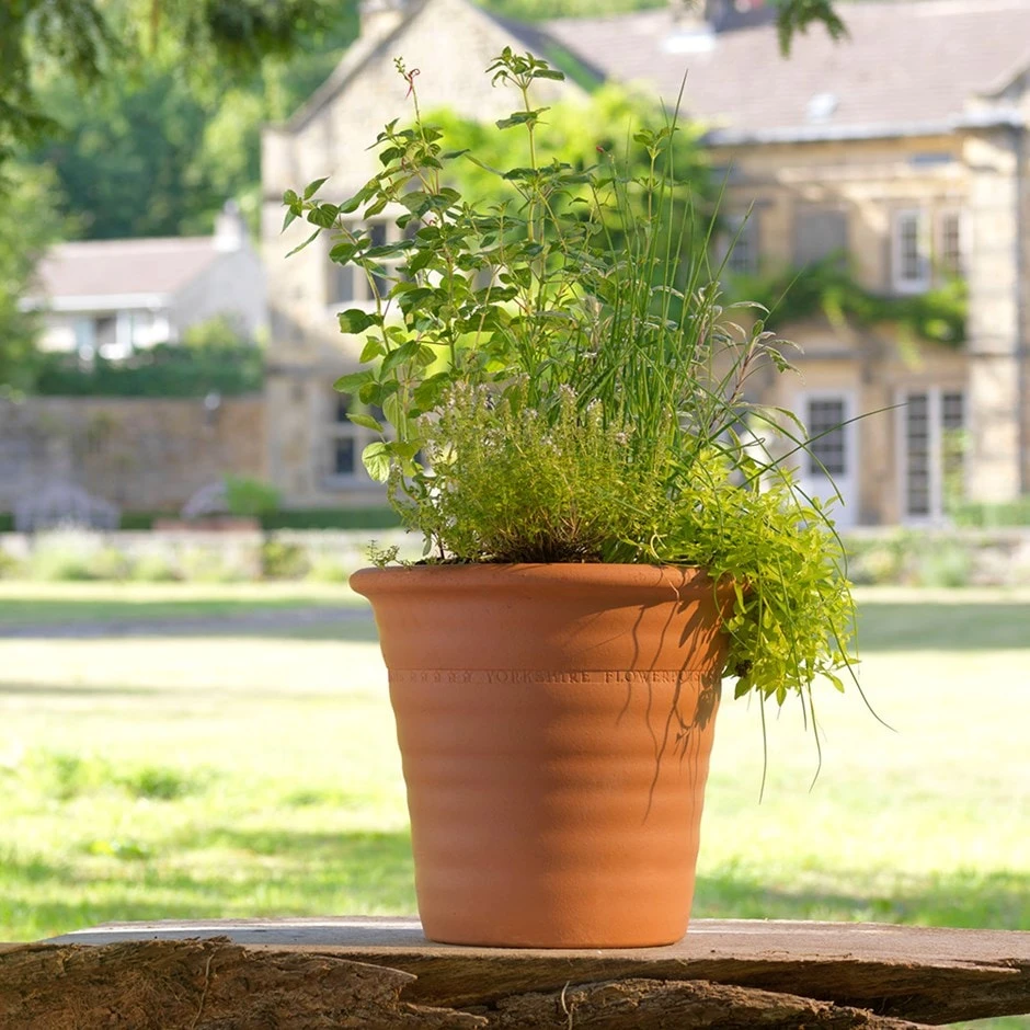 Terracotta Ribbed Flowerpot Large 1 Terracotta Ribbed Flowerpot Large