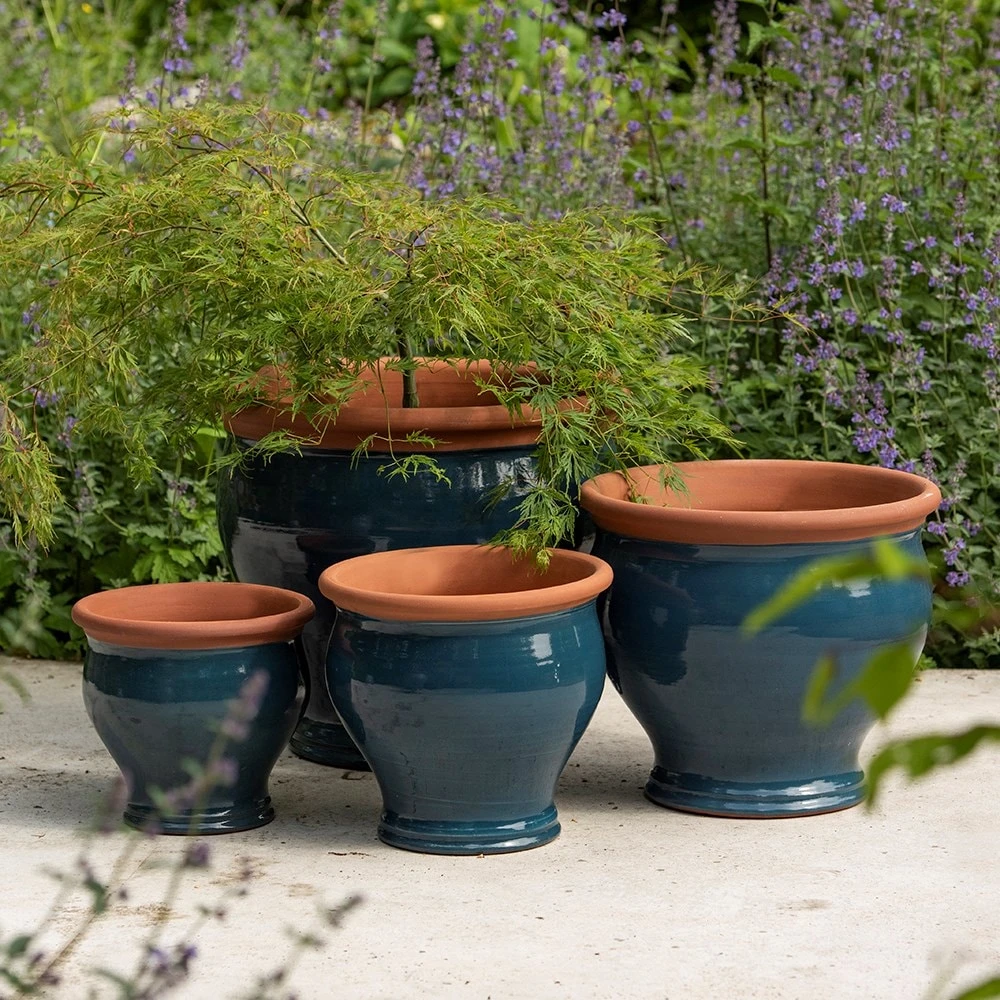 Dark Teal Bellied Planter 2 Dark Teal Bellied Planter - Image 2