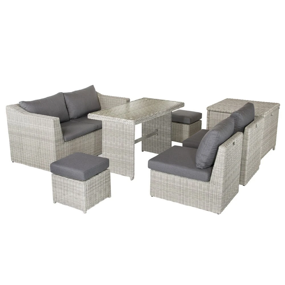 Lounge Set With Storage And Grey Cushions 2 Lounge Set With Storage And Grey Cushions - Image 2