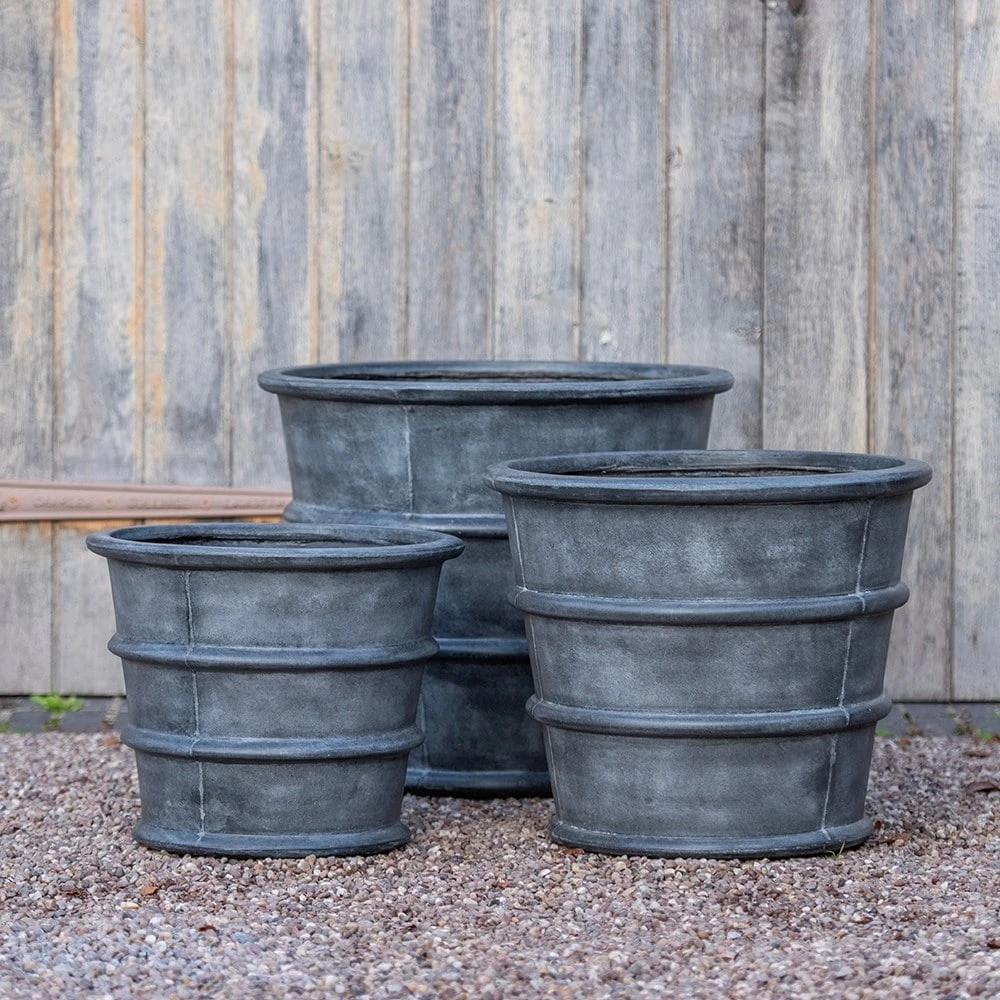 Greystoke Ribbed Planter - Aged Zinc 3 Greystoke Ribbed Planter - Aged Zinc - Image 3