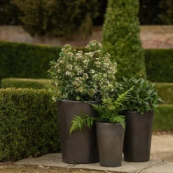 Glazed Terracotta Long Tom Pot - Matt Charcoal -Plant Verdant Sales pr2000046307 card3 lg