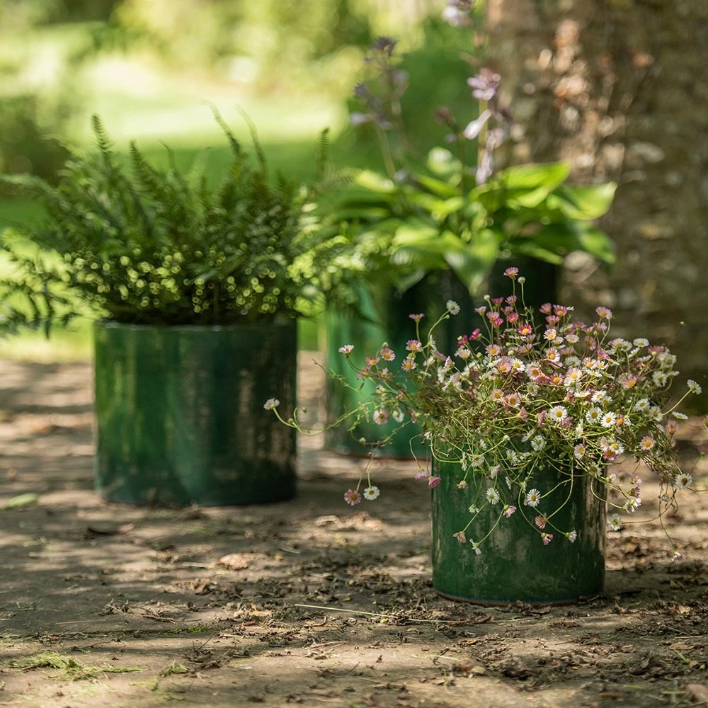 Glazed Ceramic Cylinder Crackle Green 2 Glazed Ceramic Cylinder Crackle Green - Image 2