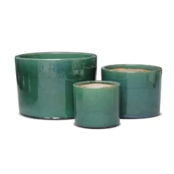 Glazed Ceramic Cylinder Crackle Green 10 Glazed Ceramic Cylinder Crackle Green -Plant Verdant Sales pr2000046309 card5 lg