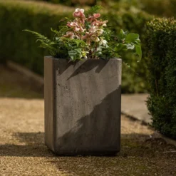 Tall Cement Cube Pot - Waxed -Plant Verdant Sales pr2000046318 card4 lg