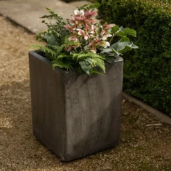 Tall Cement Cube Pot - Waxed -Plant Verdant Sales pr2000046318 card5 lg