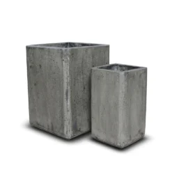 Tall Cement Cube Pot - Waxed -Plant Verdant Sales pr2000046318 card6 lg