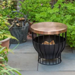 Fire Basket/table With Copper Top 13 Fire Basket/table With Copper Top -Plant Verdant Sales pr2000046902 card4 lg