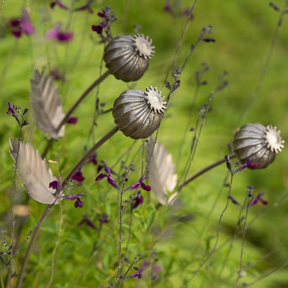 Poppy Seed Head Stake - Large Seed Head 2 Poppy Seed Head Stake - Large Seed Head - Image 2