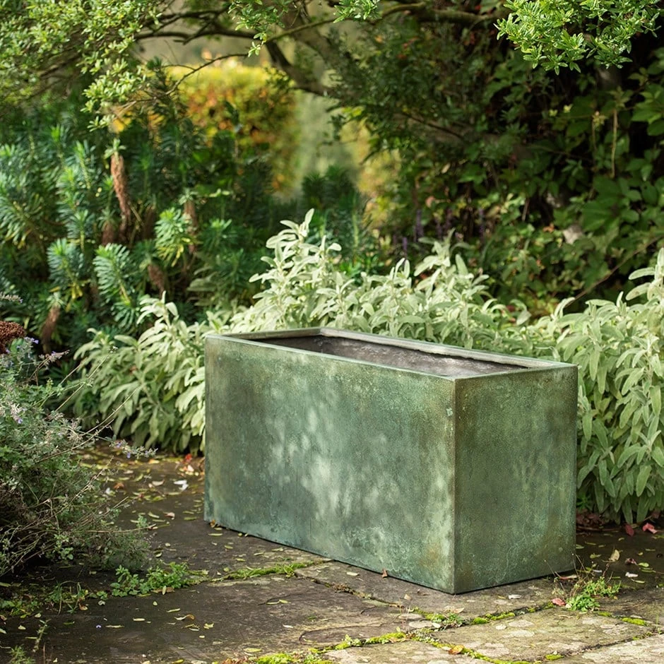 Rectangular Terrace Planter - Verdigris 1 Rectangular Terrace Planter - Verdigris