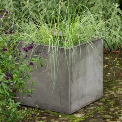 Square Terrace Planter - Weathered Cement