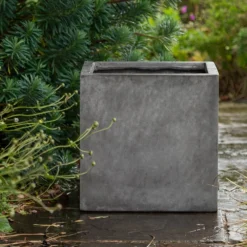 Square Terrace Planter - Weathered Cement 11 Square Terrace Planter - Weathered Cement -Plant Verdant Sales pr2000048722 card3 lg