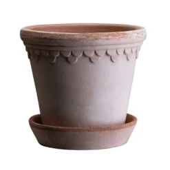 Scalloped Tapered Plant Pot With Saucer - Terracotta -Plant Verdant Sales pr2000049052 card5 lg